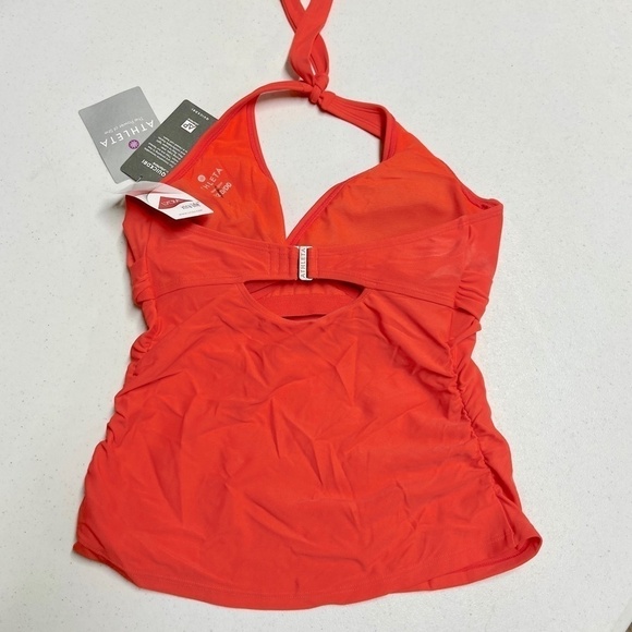 Athleta Tara Halter Tankini Swim Suit Top Coral - Picture 5 of 7